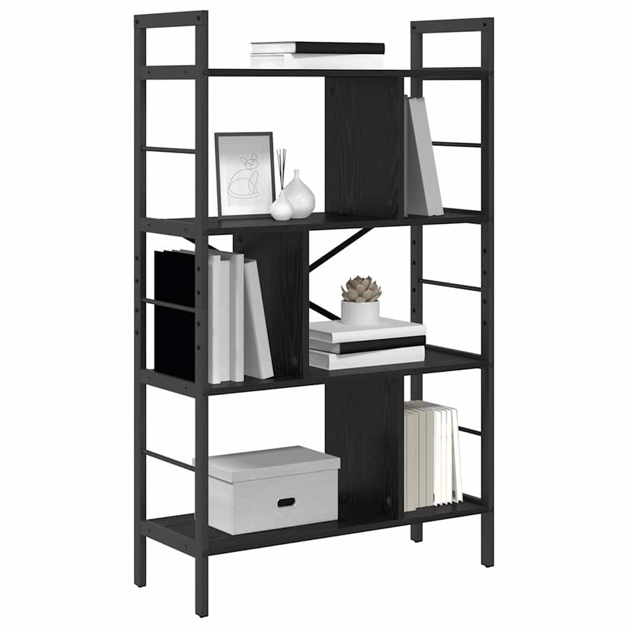 Boekenkast Zwart Eiken 75 x 30 x 123,5 cm Bewerkt hout