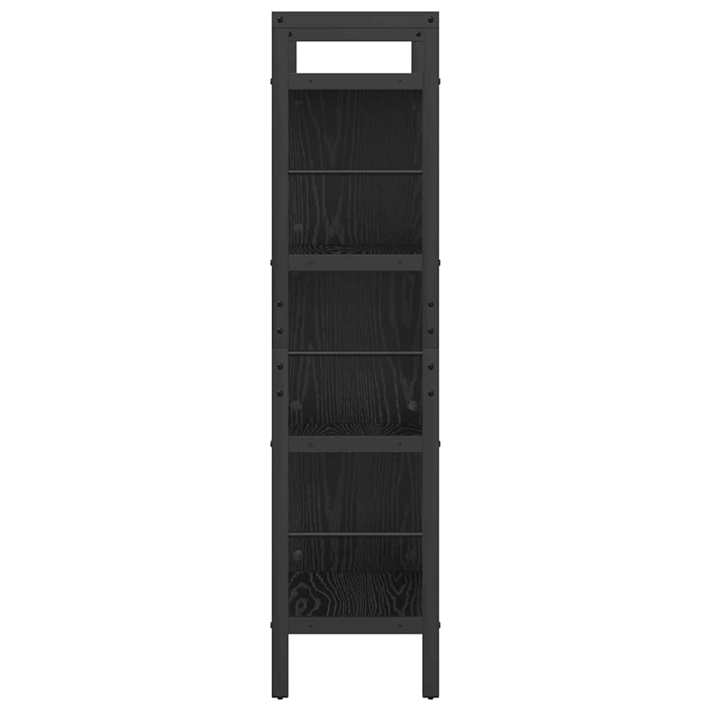 Boekenkast Zwart Eiken 75 x 30 x 123,5 cm Bewerkt hout
