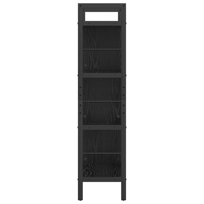 Boekenkast Zwart Eiken 75 x 30 x 123,5 cm Bewerkt hout