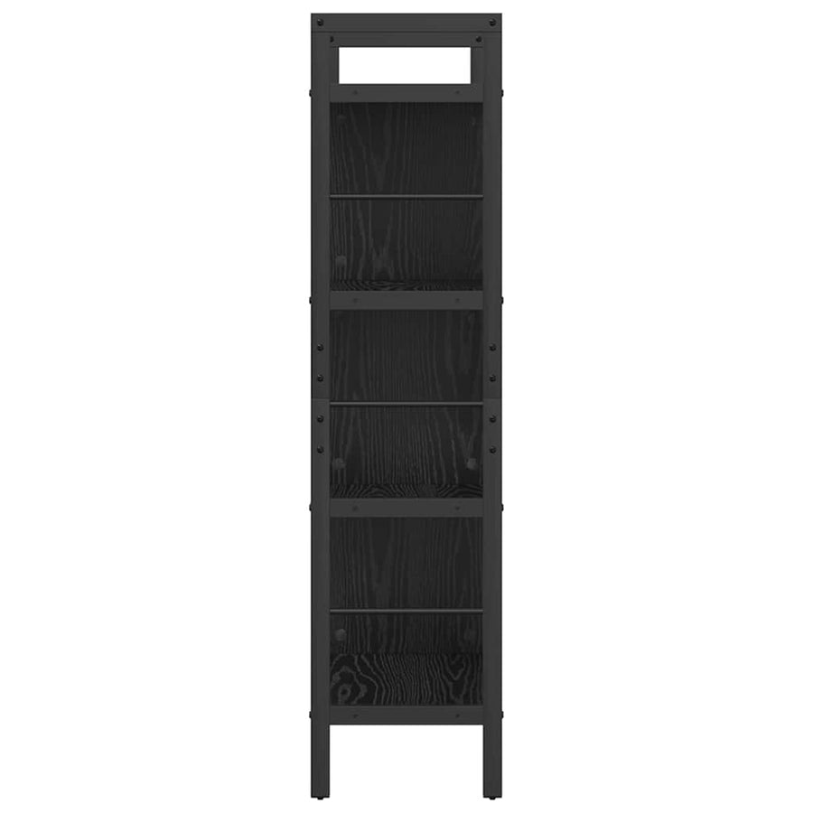 Boekenkast Zwart Eiken 75 x 30 x 123,5 cm Bewerkt hout