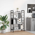 Boekenkast 75x30x123,5 cm grijs sonoma bewerkt hout