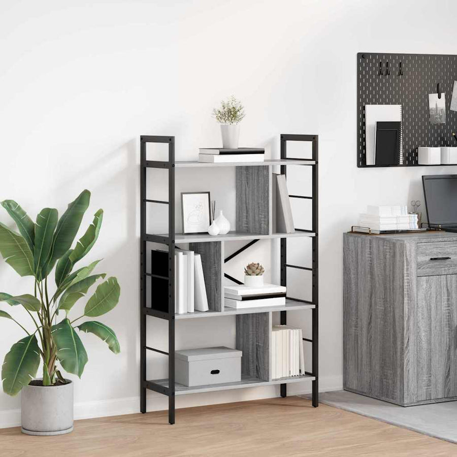 Boekenkast Grijs Sonoma 75 x 30 x 123,5 cm Bewerkt hout
