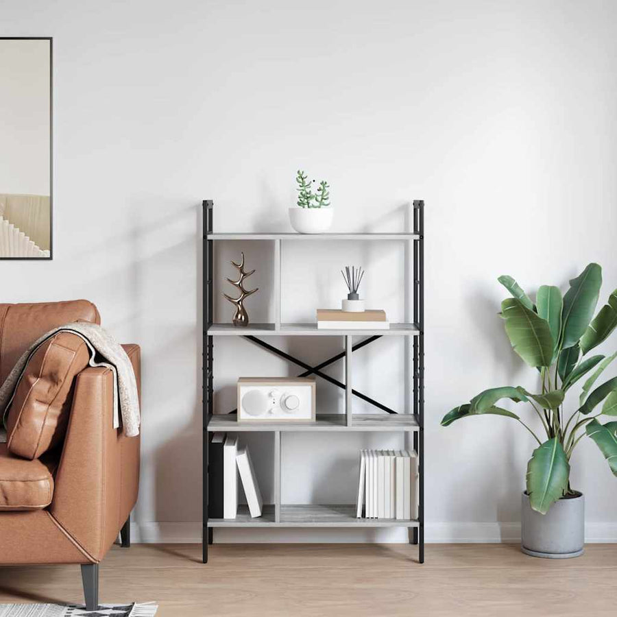 Boekenkast Grijs Sonoma 75 x 30 x 123,5 cm Bewerkt hout