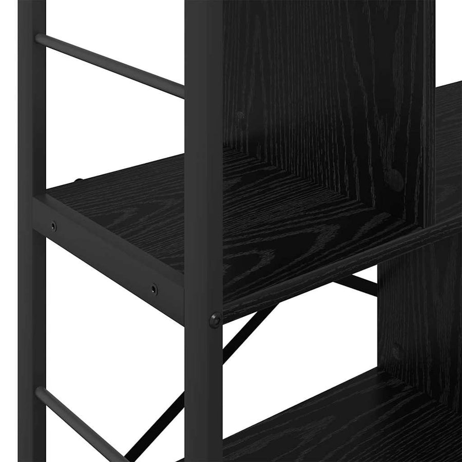 Boekenkast Zwart Eiken 75 x 30 x 91 cm Bewerkt hout