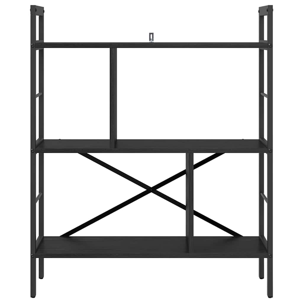 Boekenkast Zwart Eiken 75 x 30 x 91 cm Bewerkt hout