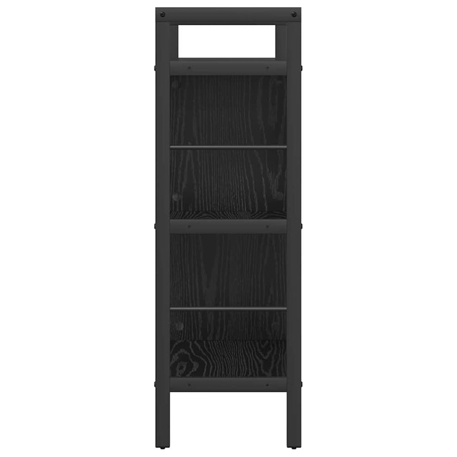Boekenkast Zwart Eiken 75 x 30 x 91 cm Bewerkt hout