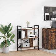 Boekenkast 75x30x91 cm gerookt eiken bewerkt hout