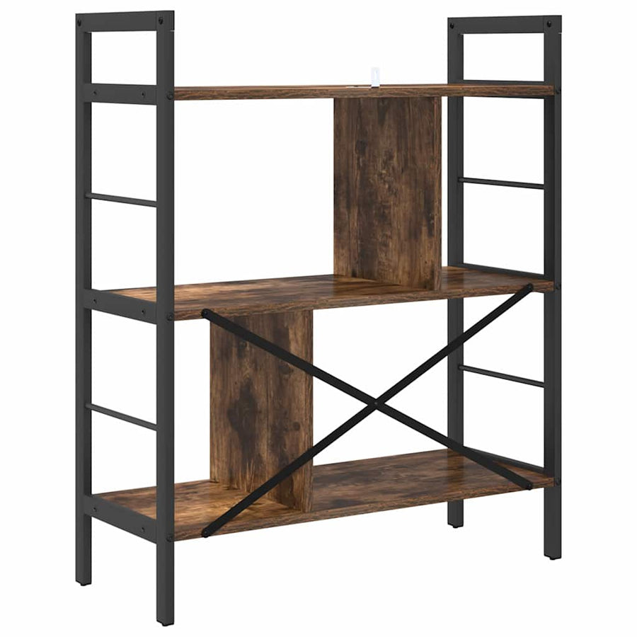Boekenkast Gerookt eiken 75 x 30 x 91 cm Bewerkt hout