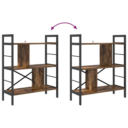 Boekenkast Gerookt eiken 75 x 30 x 91 cm Bewerkt hout