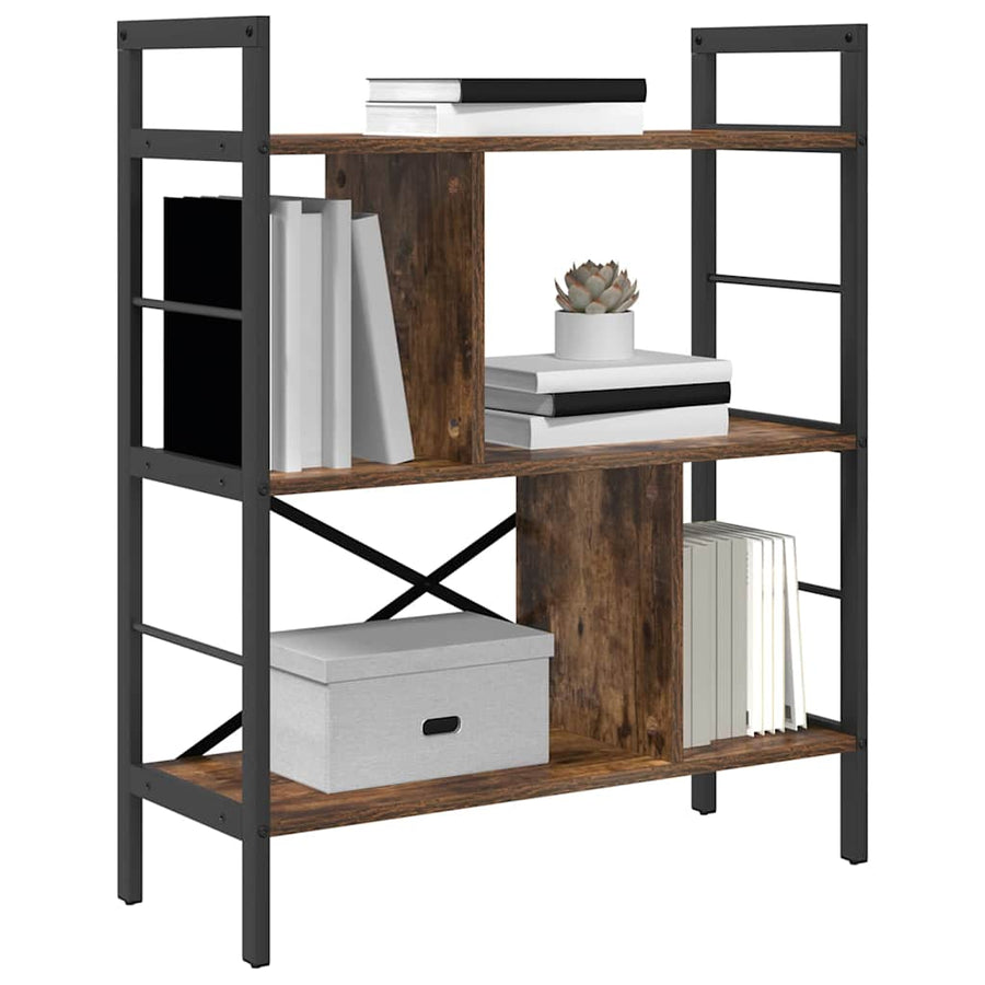 Boekenkast Gerookt eiken 75 x 30 x 91 cm Bewerkt hout