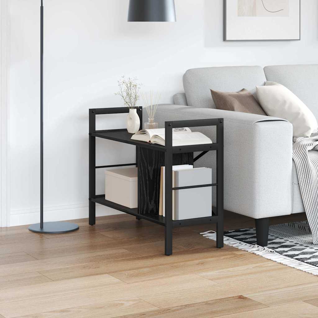 Boekenkast Zwart Eiken 75 x 30 x 58,5 cm Bewerkt hout