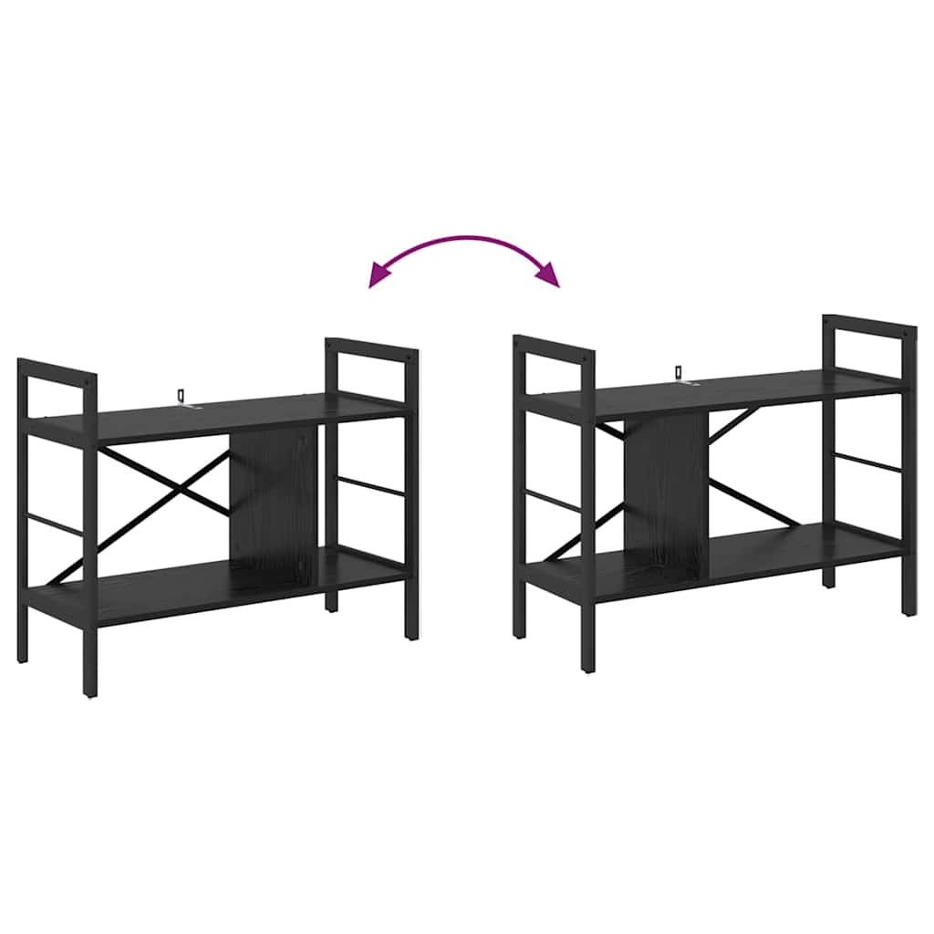 Boekenkast Zwart Eiken 75 x 30 x 58,5 cm Bewerkt hout