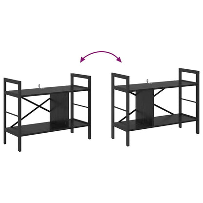 Boekenkast Zwart Eiken 75 x 30 x 58,5 cm Bewerkt hout