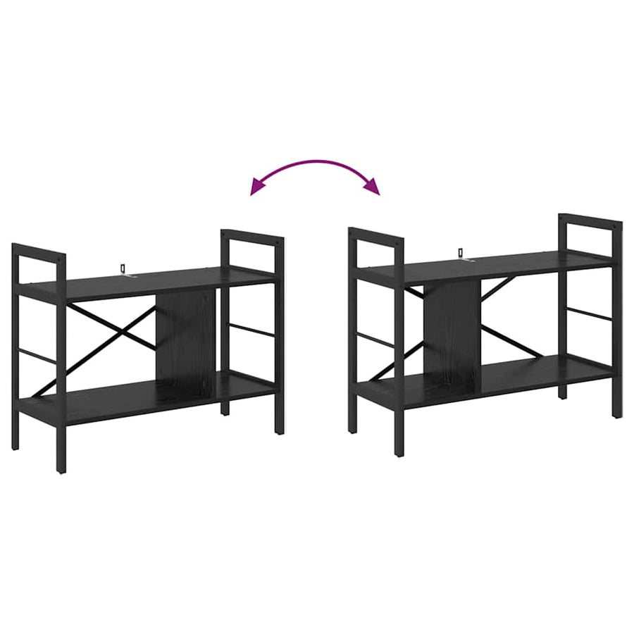 Boekenkast Zwart Eiken 75 x 30 x 58,5 cm Bewerkt hout