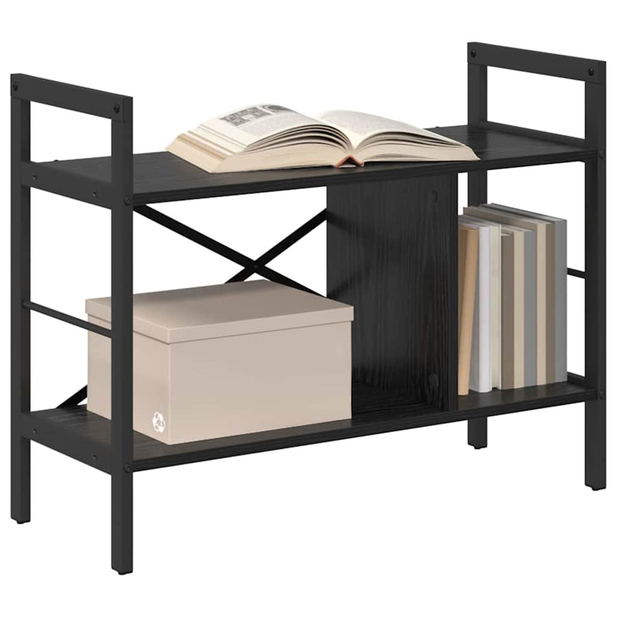 Boekenkast Zwart Eiken 75 x 30 x 58,5 cm Bewerkt hout