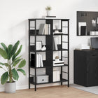Boekenkast 82x32x144,5 cm zwart eiken bewerkt hout