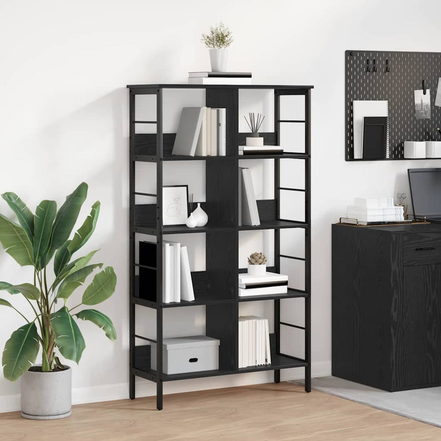 Boekenkast Zwart Eiken 82 x 32 x 144,5 cm Bewerkt hout