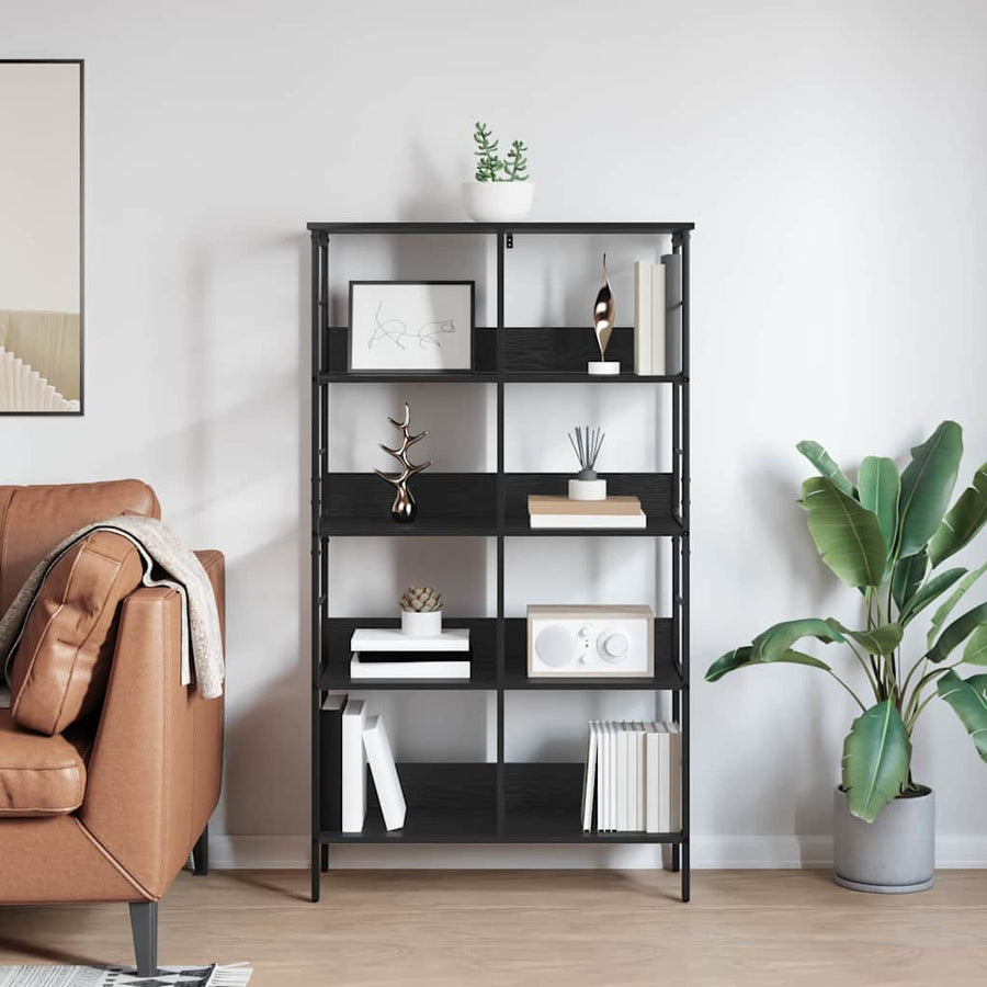 Boekenkast Zwart Eiken 82 x 32 x 144,5 cm Bewerkt hout
