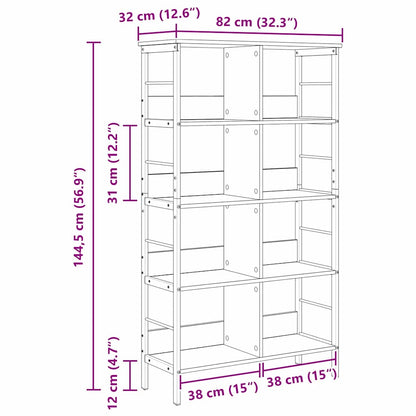Boekenkast Gerookt eiken 82 x 32 x 144,5 cm Bewerkt hout