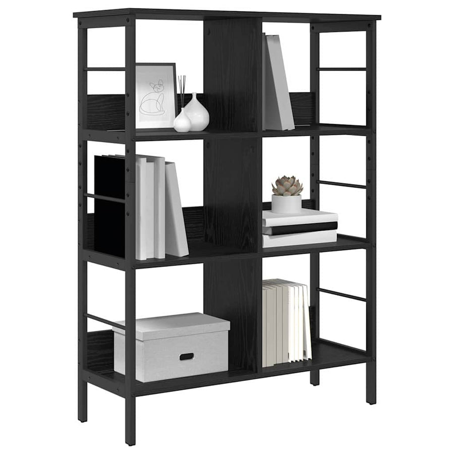 Boekenkast Zwart Eiken 82 x 32 x 112 cm Bewerkt hout