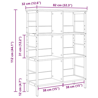 Boekenkast Artisan Eiken 82 x 32 x 112 cm Bewerkt hout