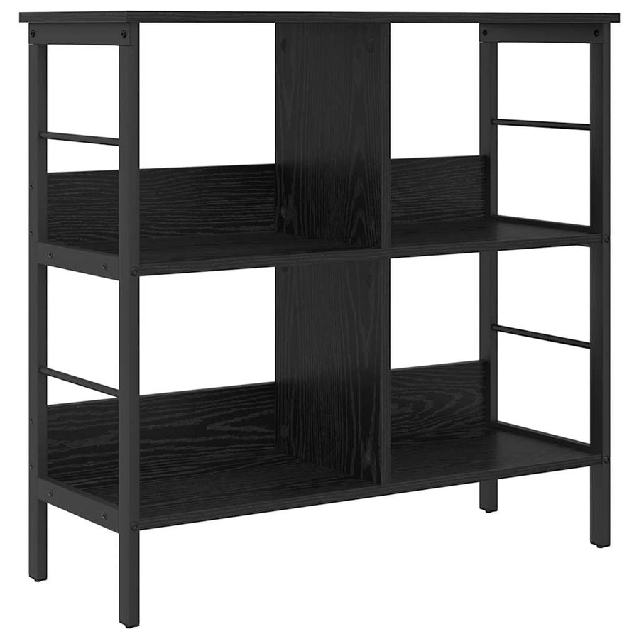 Boekenkast Zwart Eiken 82 x 32 x 79 cm Bewerkt hout