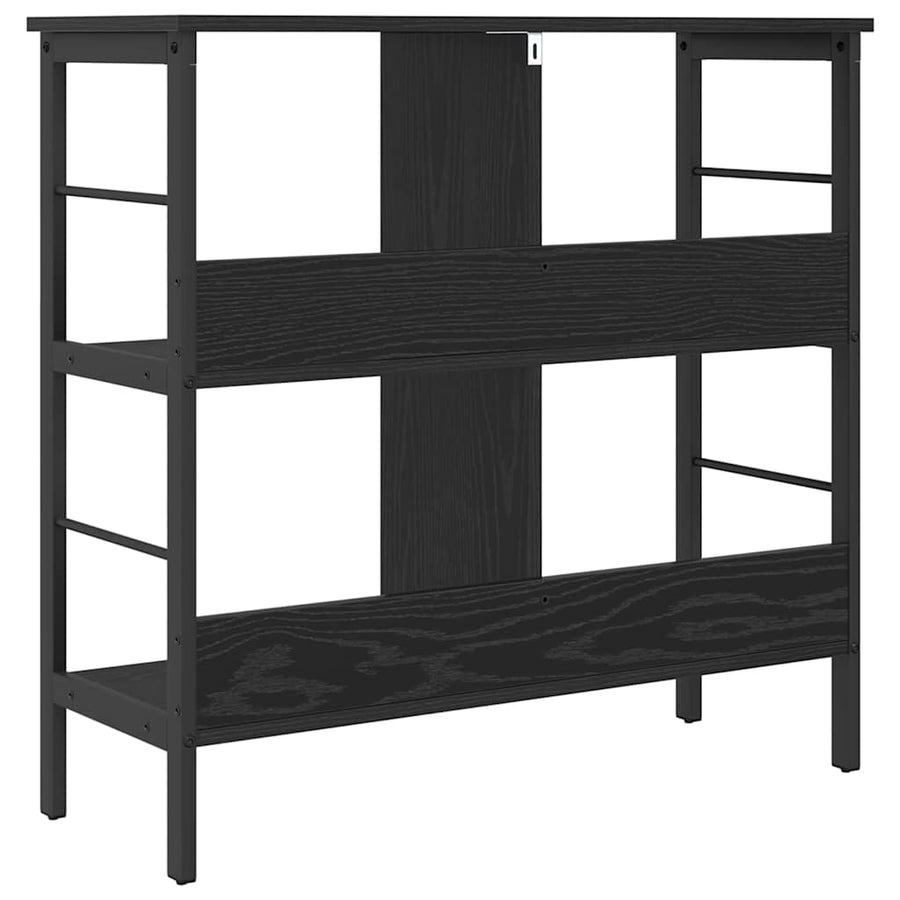 Boekenkast Zwart Eiken 82 x 32 x 79 cm Bewerkt hout
