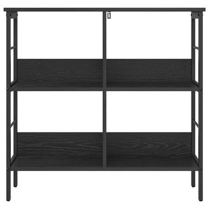 Boekenkast Zwart Eiken 82 x 32 x 79 cm Bewerkt hout