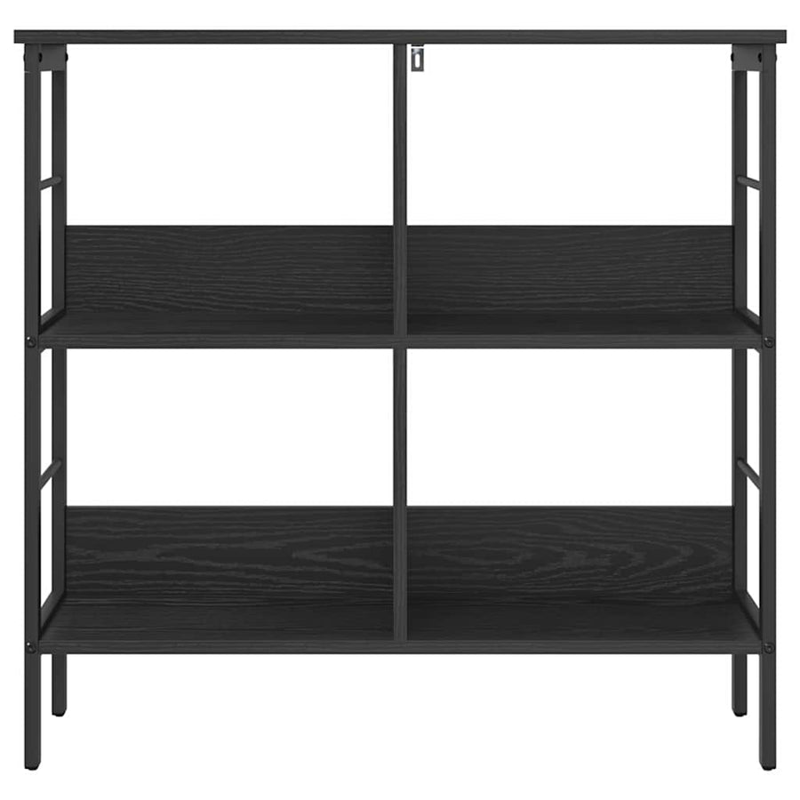 Boekenkast Zwart Eiken 82 x 32 x 79 cm Bewerkt hout