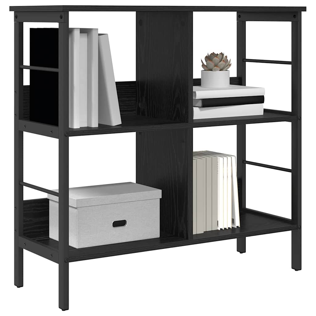 Boekenkast Zwart Eiken 82 x 32 x 79 cm Bewerkt hout
