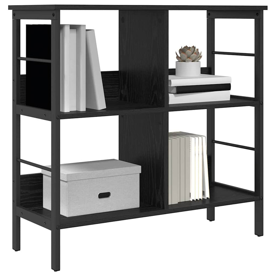 Boekenkast Zwart Eiken 82 x 32 x 79 cm Bewerkt hout