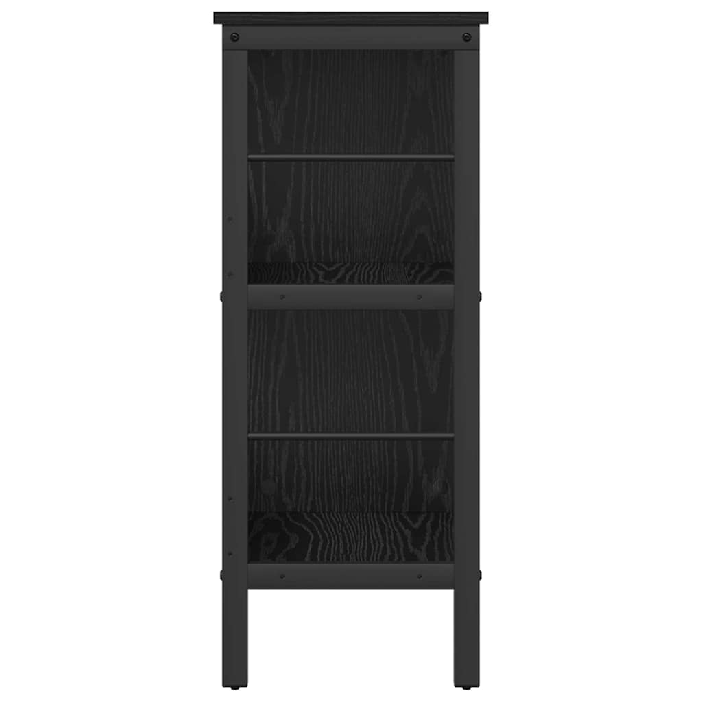 Boekenkast Zwart Eiken 82 x 32 x 79 cm Bewerkt hout