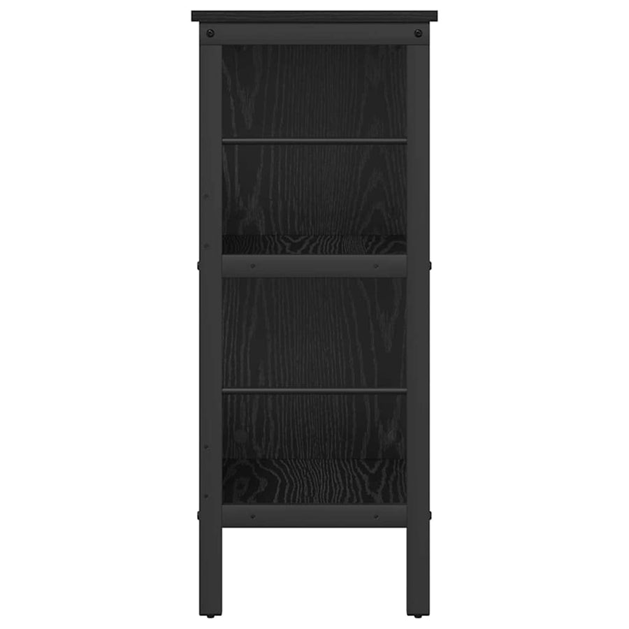 Boekenkast Zwart Eiken 82 x 32 x 79 cm Bewerkt hout