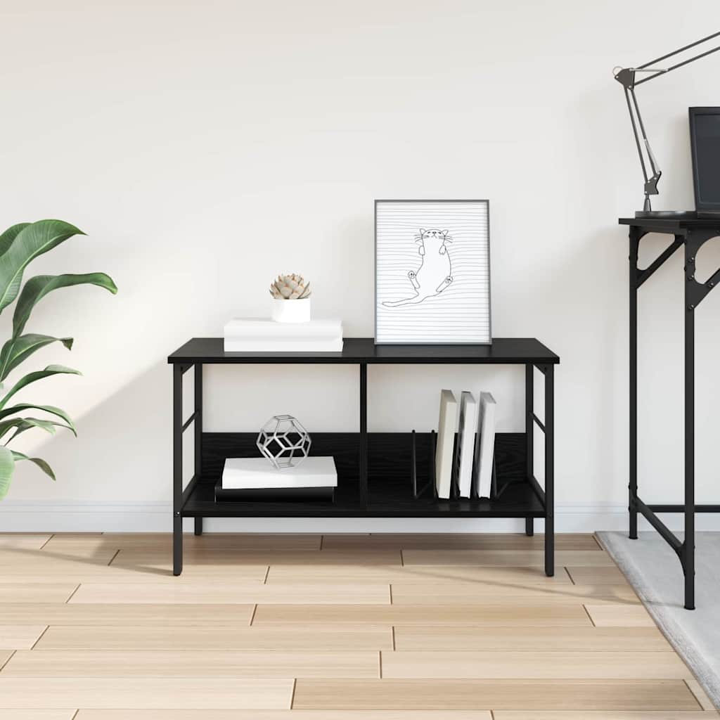 Boekenkast Zwart Eiken 82 x 32 x 47 cm Bewerkt hout