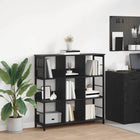 Boekenkast 102x32x104,5 cm zwart eiken bewerkt hout