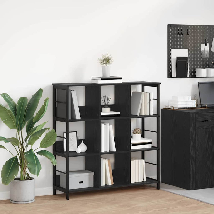 Boekenkast Zwart Eiken 102 x 32 x 104,5 cm Bewerkt hout