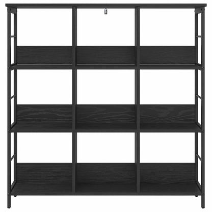 Boekenkast Zwart Eiken 102 x 32 x 104,5 cm Bewerkt hout