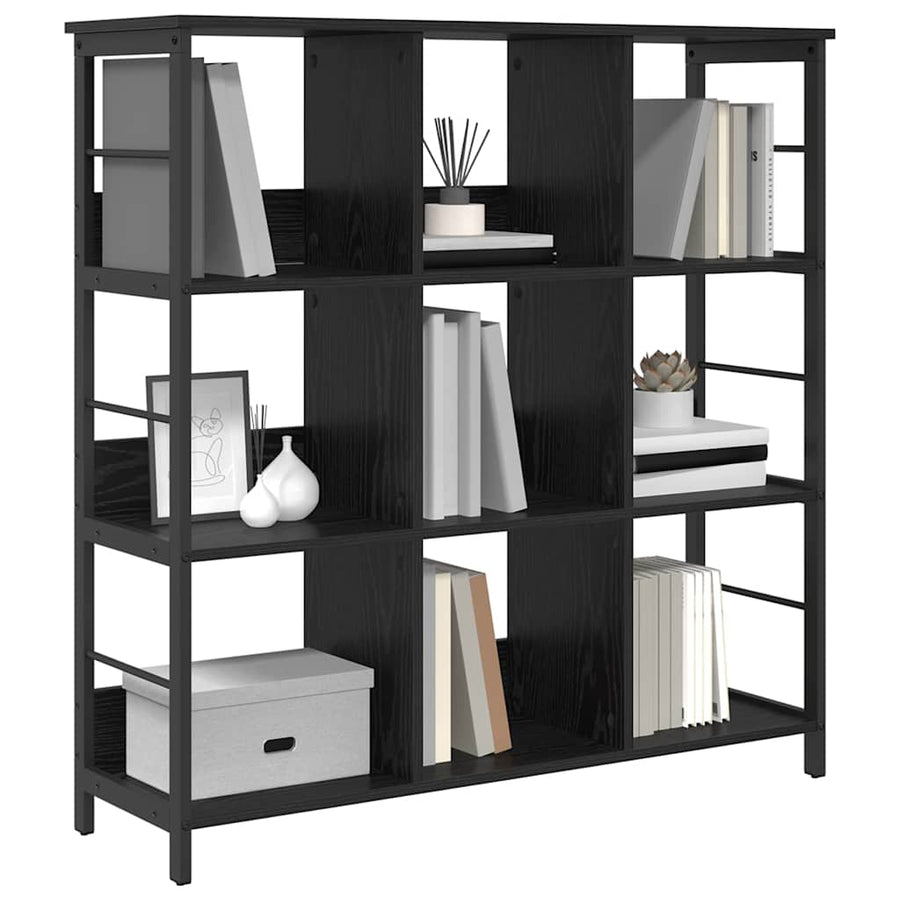 Boekenkast Zwart Eiken 102 x 32 x 104,5 cm Bewerkt hout