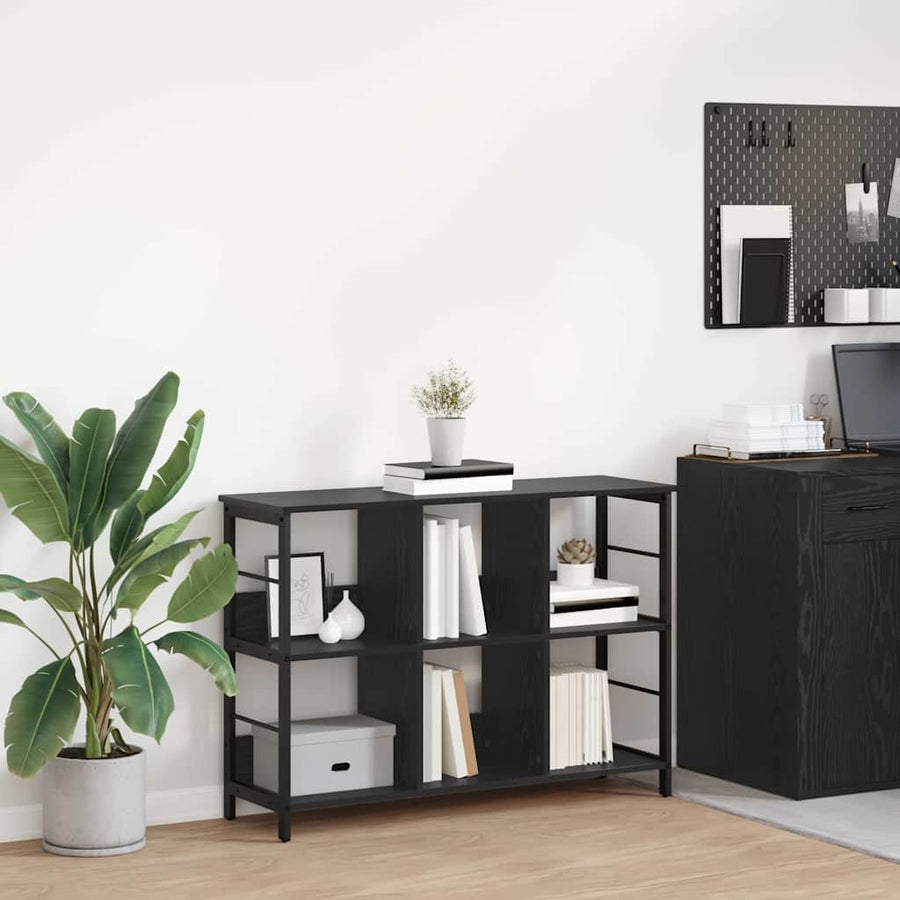 Boekenkast Zwart Eiken 102 x 32 x 72,5 cm Bewerkt hout