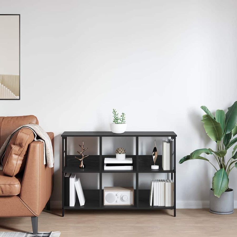 Boekenkast Zwart Eiken 102 x 32 x 72,5 cm Bewerkt hout