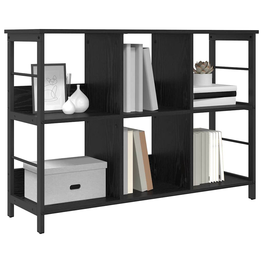 Boekenkast Zwart Eiken 102 x 32 x 72,5 cm Bewerkt hout