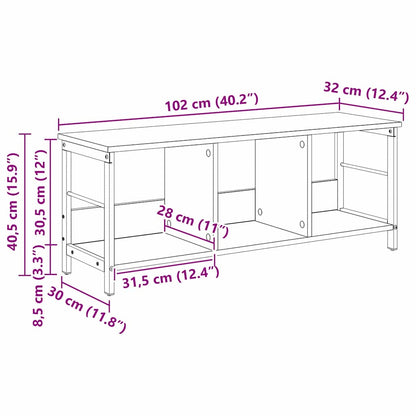 Boekenkast Grijs Sonoma 102 x 32 x 40,5 cm Bewerkt hout