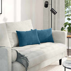 Sofa Cushions 2 pieces Blue 50 x 30 cm Corduroy