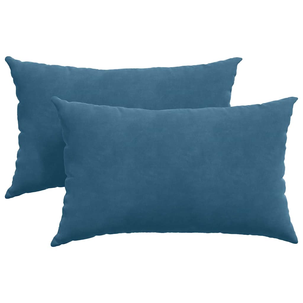 Sofa Kussens 2 pcs Blauw 50 x 30 cm Katoen Stof