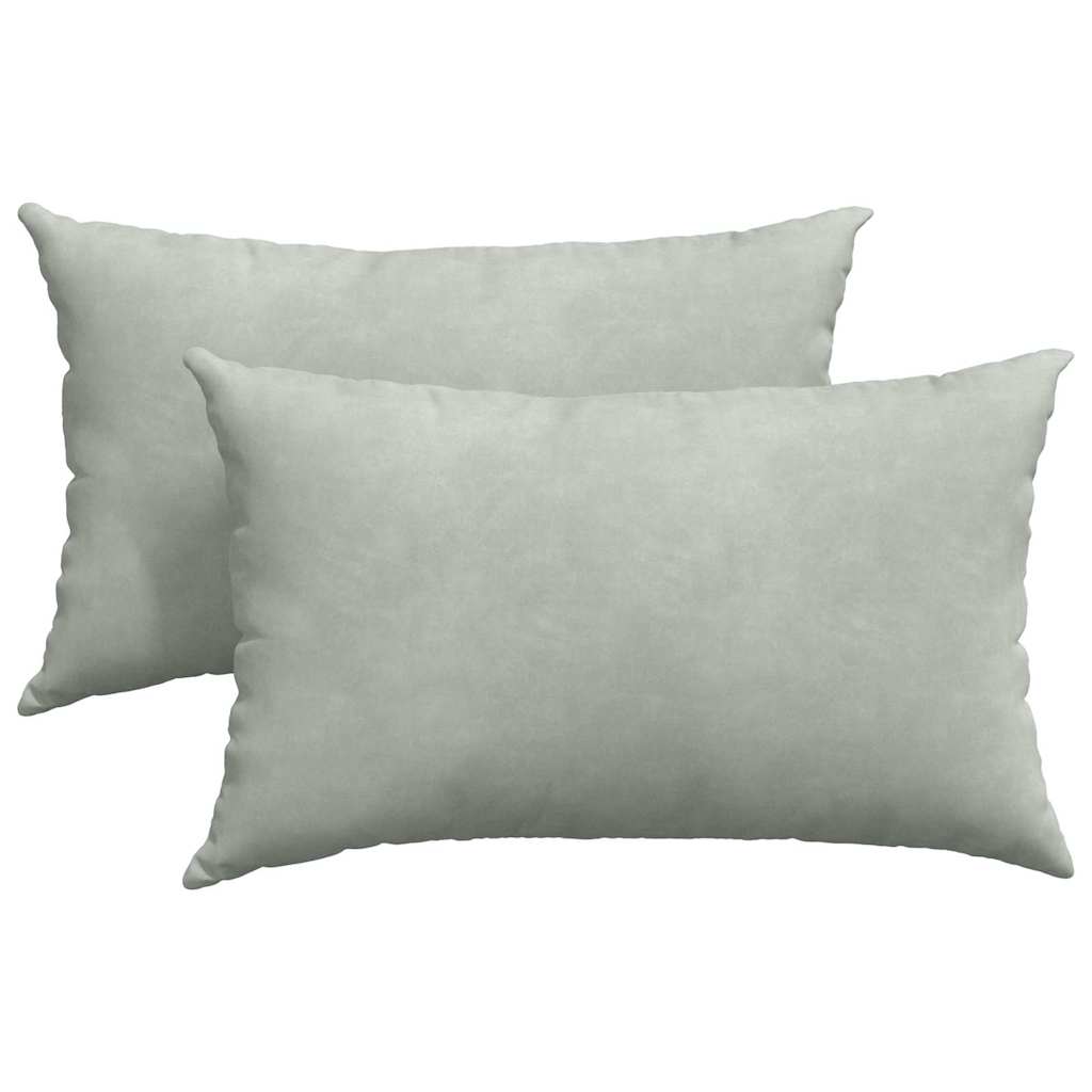Sofa Kussens 2 pcs Lichtgrijs 50 x 30 cm Katoen Stof