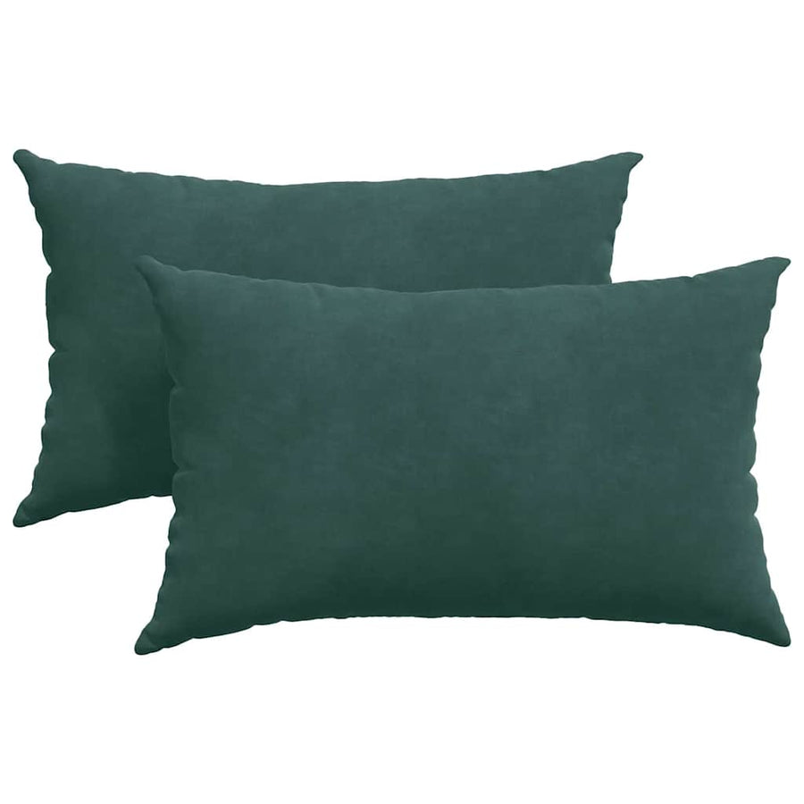 Sofa Kussens 2 pcs Donkergroen 50 x 30 cm Katoen Stof