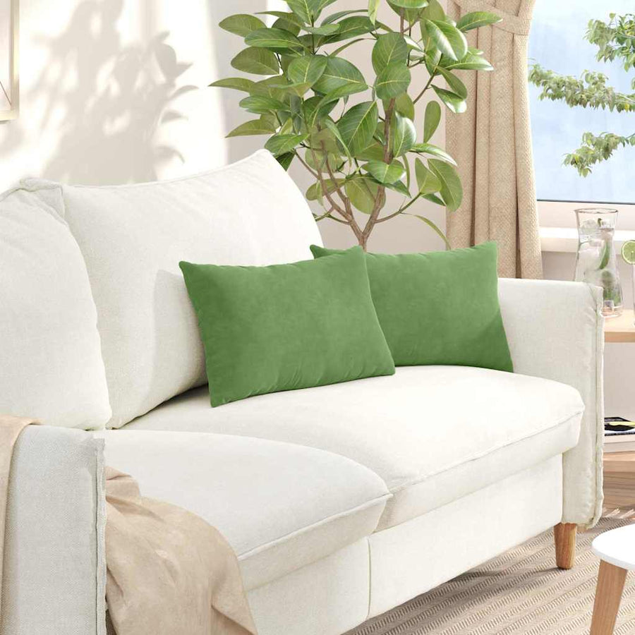 Sofa Kussens 2 pcs Lichtgroen 50 x 30 cm Katoen Stof