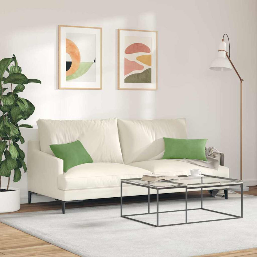 Sofa Kussens 2 pcs Lichtgroen 50 x 30 cm Katoen Stof
