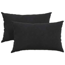 Sofa Kussens 2 pcs Zwart 50 x 30 cm Katoen Stof