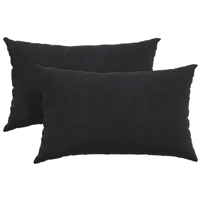 Sofa Kussens 2 pcs Zwart 50 x 30 cm Katoen Stof